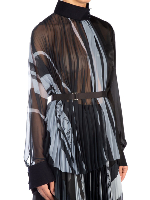 Sacai Pleated Belted Blouse