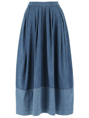 Chloé Side Pocket Denim Midi Skirt