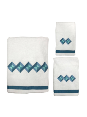 3pc Grid Overlap Towel Set White - Allure Home Creation