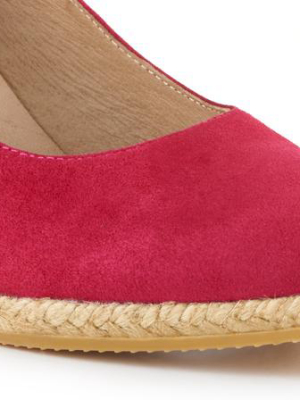 Roses Suede Wedges - Cherry (v Cut)
