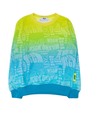 Msgm Kids Logo Print Crewneck Sweatshirt