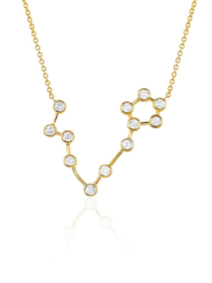 Diamond Pisces Constellation Necklace