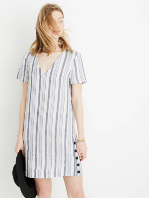 Linen Side-button Easy Dress