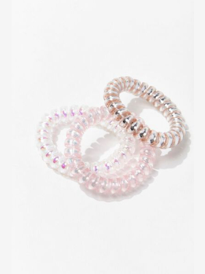 Iridescent Spiral Hair Tie Set