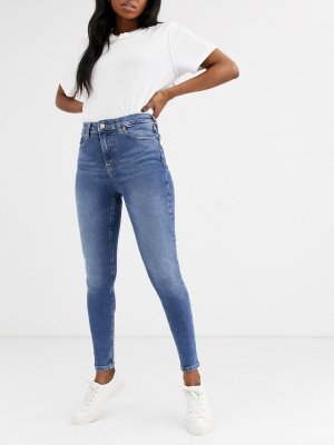 Topshop Jamie Skinny Jeans In Mid Wash