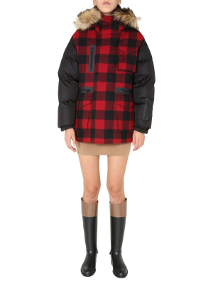 Dsquared2 Check Print Ski Puffer Jacket