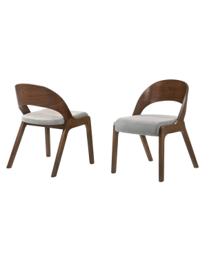 Set Of 2 Polly Mid-century Upholstered Dining Chairs - Armen Living