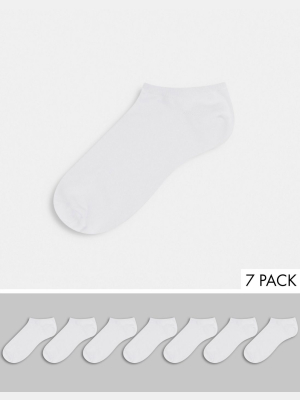 Asos Design 7 Pack Trainer Pack In White Save