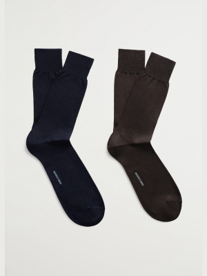 2 Pack Plain Socks