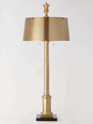 Global Views Library Lamp Antique Brass