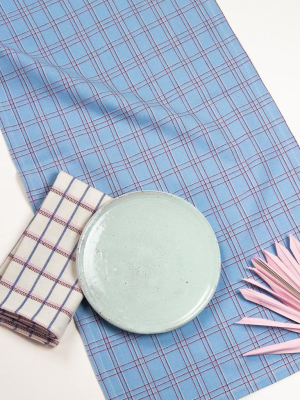 Backordered: Chiapas Plaid Light Blue Table Runner