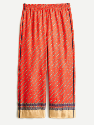 Collection Pull-on Silk Pant In Red Chains Print