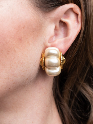 Cultura Pearl Shrimp Clip Earrings