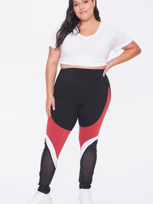 Plus Size Active Colorblock Leggings