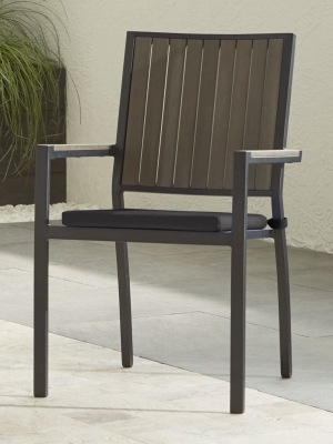 Alfresco Ii Grey Dining Arm Chair With Charcoal Sunbrella ® Cushion