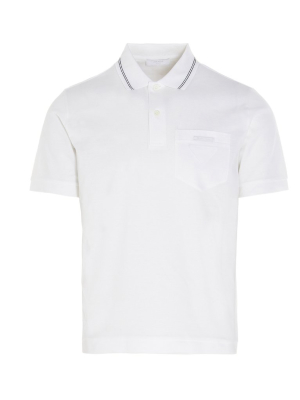 Prada Triangle Logo Piqué Polo Shirt