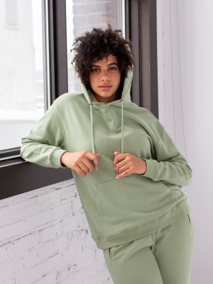 Oversized Lightweight Boyfriend Hoodie / Reseda