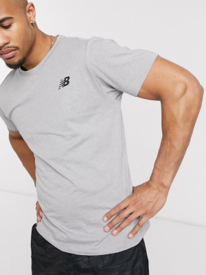 New Balance Running Heathertech T-shirt In Grey