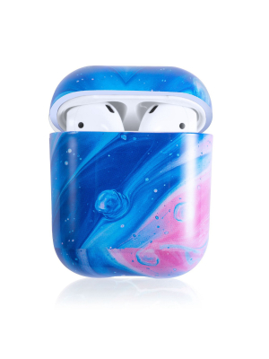 Insten Marble Case For Airpods 1 & 2, Glossy Pattern Soft Tpu Skin Cover Charging Case, Space Blue Pink