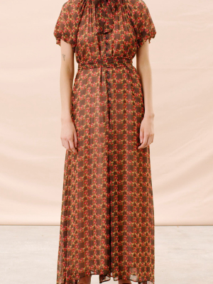 Belted Georgette Maxi Dress