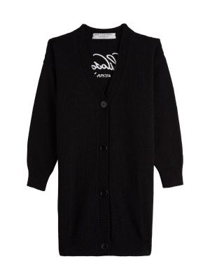 Philosophy Di Lorenzo Serafini Kids Logo Embroidered V-neck Cardigan