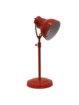 21" Desk Task Table Lamp With Adjustable Shade Red - Decor Therapy