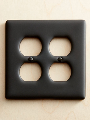 Black Ceramic Double Duplex Plate