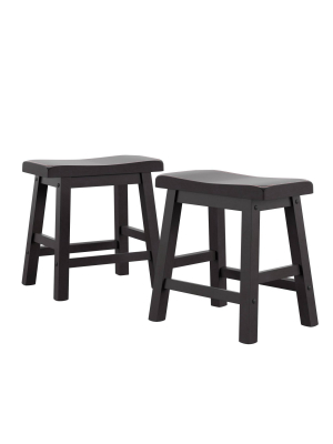 Set Of 2 18" Scoop Counter Stools Black - Inspire Q