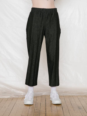 Slack Pants In Black Denim