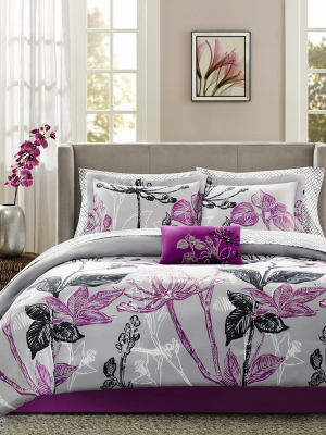 Kendall 9 Piece Comforter Set - Purple (queen)