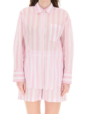 Msgm Sheer Striped Shirt