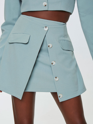 Button-down Overlay Skirt