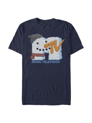 Men's Mtv Christmas Logo Snowman T-shirt