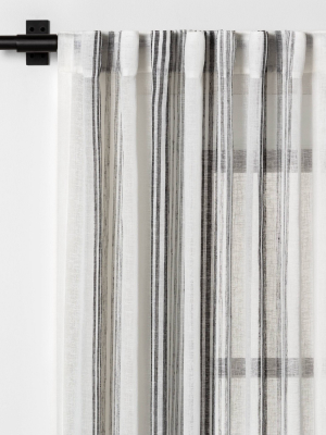 Vertical Stripe Curtain Sheer Gray - Hearth & Hand™ With Magnolia