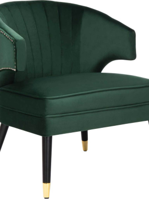 Stitch Wingback Accent Chair Forest Green/black