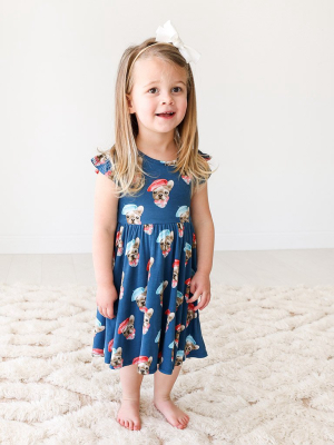 Frenchie Ruffled Cap Sleeve Twirl Dress