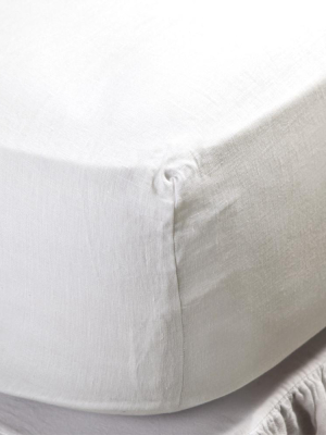 Linen Fitted Sheet In Cream