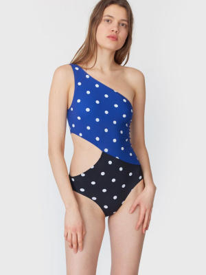 Elmar One Piece Black Dot & Lapis Dot