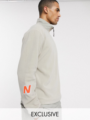 New Balance Utility Pack Half Zip Sweater In Beige Exclusive To Asos