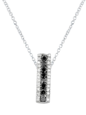 Effy 14k White Gold Black And White Diamond Pendant, 0.62 Tcw