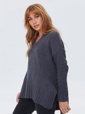 Drop-sleeve Hooded Sweater
