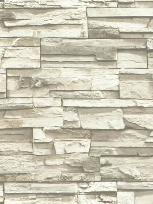 Flat Stone Peel & Stick Wallpaper In Grey By Roommates For York Wallcoverings