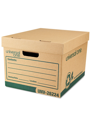 Universal Recycled Record Storage Box Letter 12 X 15 X 10 Kraft 12/carton 28224