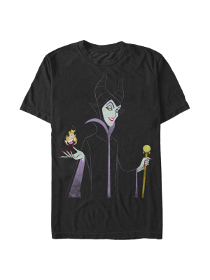 Men's Disney Princesses Sleeping Beauty Maleficent Staff And Aurora Flame T-shirt