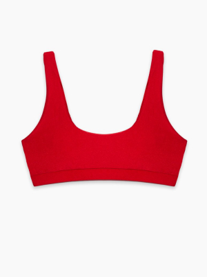 Ana Sporty Bralette Bikini Top (curves) - Red