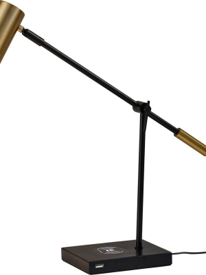 Colombes Wireless Charge Desk Lamp Black/brass