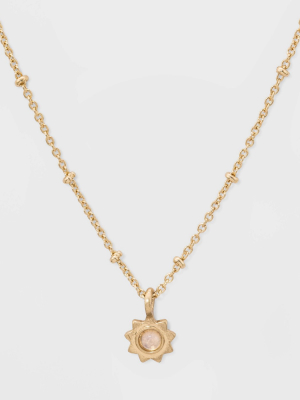 Star And Moon Charm Short Necklace - Gold