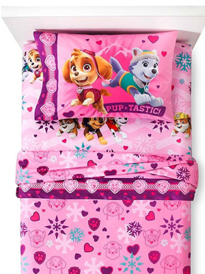 3pc Twin Flannel Sheet Set Best In Snow Bedding Accessories - Paw Patrol..