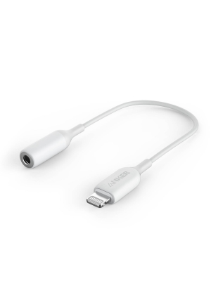 Anker 5" Powerline Lightning To 3.5mm Audio Adapter - White