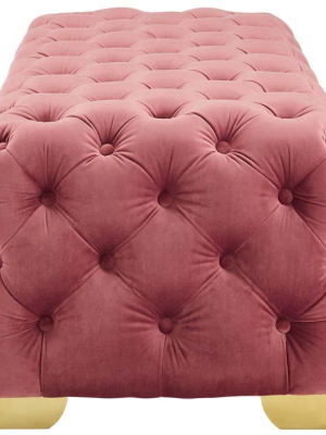 Sadie Button Tufted Performance Velvet Bench